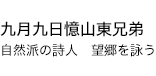 九月九日憶山東兄弟　自然派の詩人　望郷を詠う